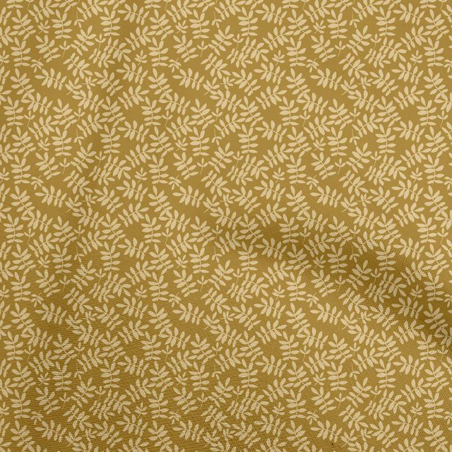 oneOone Georgette Viscose Dark Mustard Fabric Leaf Sewing Craft Projects Fabric Prints By Yard 42 Inch Wide