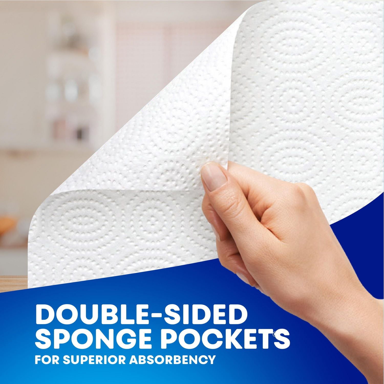 SpongeTowels Ultra Essuie-tout, Mesure-au-choix feuilles®, 3 = 6 rouleaux réguliers