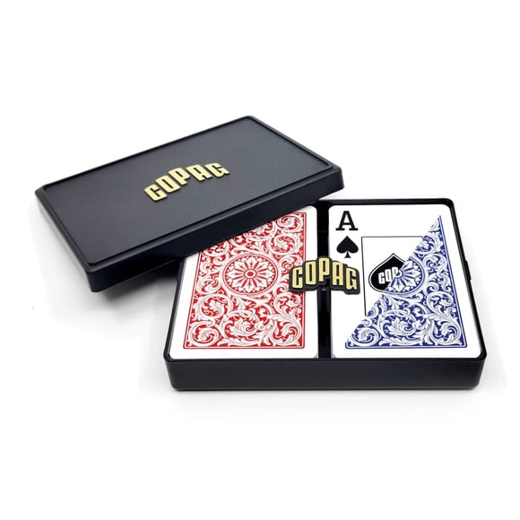 Copag Bridge Size Jumbo Index 1546 Playing Cards, Blue/Red Setup