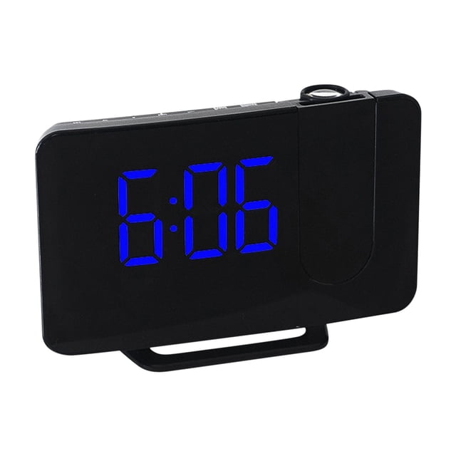Boovnll Alarm Clock, Lcd Projection Digital Weather Snooze Alarm Clock Led Backlight Color Display, Clock, Alarm Clocks for Bedrooms, Alarm Clocks