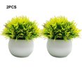thumbnail image 4 of Xingzhi 2pcs/set Pot Bonsai Ornament Home Decor Companion Faux Grasses For Decor Potted Simulation yellow 1Set, 4 of 6