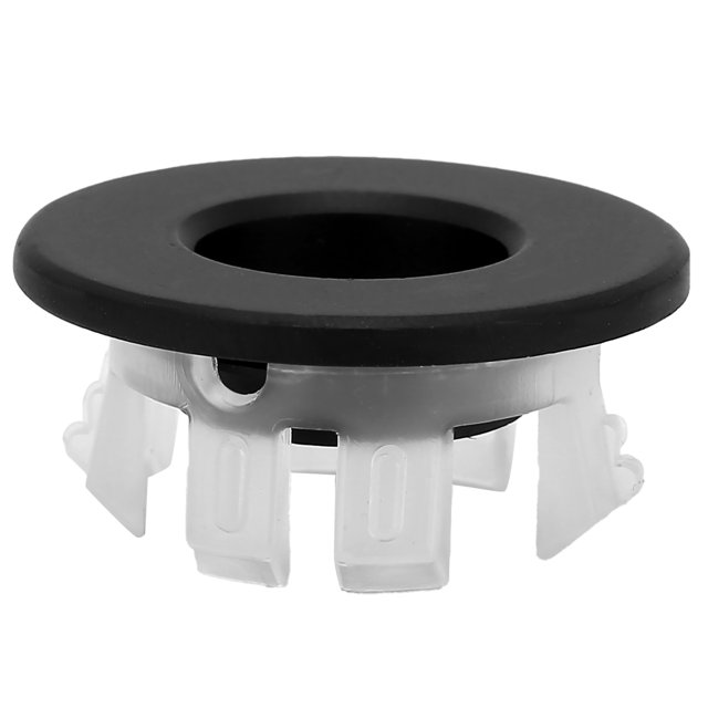 Plating Layer, Easy To Install Is Shiny And Bright Sink Hole Circular for bathroom use, made of durable brass with a black finish. The compact design measures approximately 3x1.5cm (1.2x0.6in) and weighs 14g (0.5oz). Suitable for ceramic pots and bathroom sink drain covers, it features a stable installation with good adhesion and corrosion resistance.