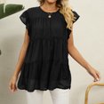 thumbnail image 3 of Timegard Womens Tops Chiffon Cap Sleeve Loose Blouse Lightweight Round Neck Summer Beach Vacation Tops, 3 of 5