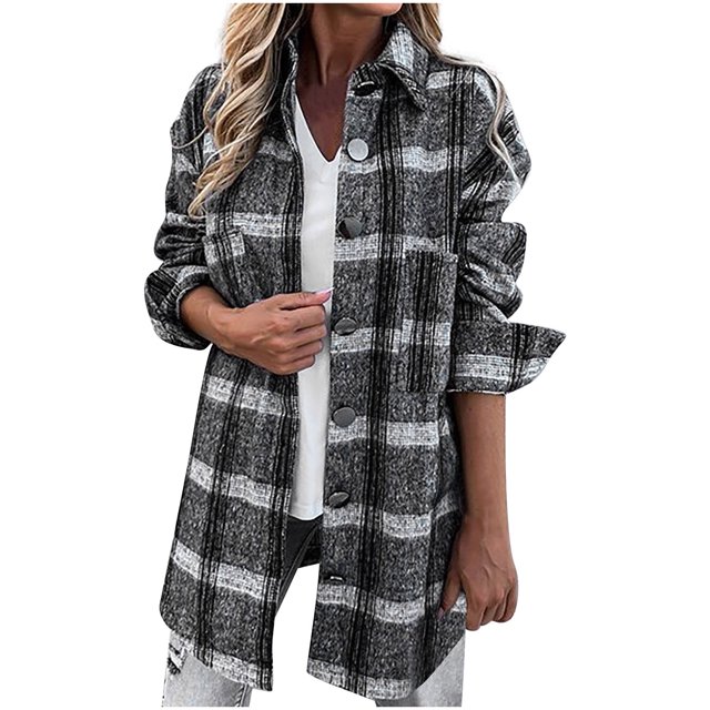 CEHVOM Mode Femme Manches Longues Ouvert devant Ample Manteau Imprimé Blouse Liquidation
