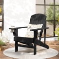 thumbnail image 2 of Outsunny Classic Adirondack Chair with Cup Holder for Backyard Black, 2 of 10