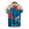 thumbnail image 4 of Pisexur Shirts for Man T Hommes Mode Décontractée Col Rabattu Imprimé Manches Courtes Chemise Boutonnée Blouse Bleu Foncé,S Chemises de Golf Hommes & Chemises Hommes, 4 of 7