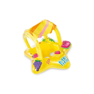 Flotteur de piscine gonflable jaune Kiddie Intex avec parasol