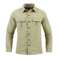thumbnail image 1 of Dagugfen Plus Size Mens Shirts Button down Long Sleeve Loose Stretch Casual Work Tops with Pockets, 1 of 7
