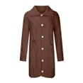 thumbnail image 4 of cllios Women Hooded Open Front Cardigan Cable Knit Sweaters Solid Color Button Down Chunky Long Sweater Coats with Pocket, 4 of 6