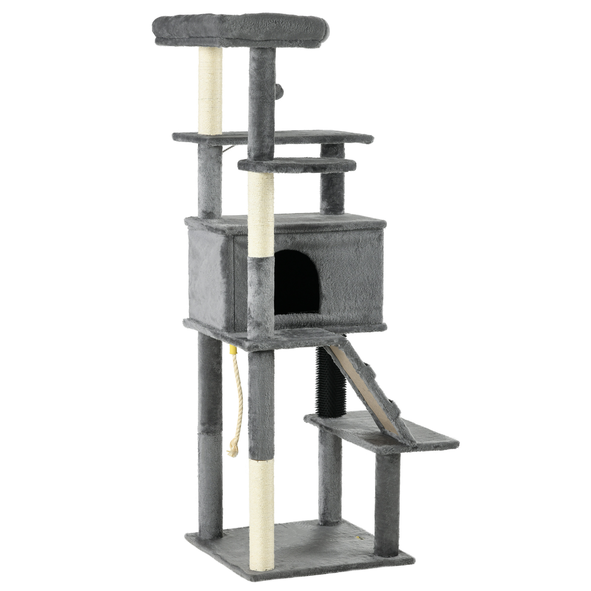 CoSoTower Cat Tree for Large Cats Adult, 58" Tall Cat Tree with Scratching Posts, Large Cat Tower for Indoor Cats with Bed, House, Toys, Grey