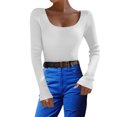 thumbnail image 1 of PMUYBHF Combinaison Chandail pour Femmes Couleur Unie Col en U Tricoté Chandail Col Roulé TG, 1 of 5