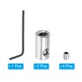 thumbnail image 3 of Unique Bargains 5mm Hole Wire Rope Clips Set, 2 Pcs Brass Double Holes Cable Clamps with M5 Hexagon Screw Spanner, Silver, 3 of 7
