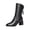 Black, variant on Pisexur Ankle Boots for Women Chunky Boots Black Winter Chelsea Leather Short Booties Ladies Casual Round Toe Boot with Platform Heel