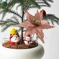 thumbnail image 4 of 28cm High Grade Adhesive Powder Simulation Christmas Flowers in Gold Champagne Burgundy Colors for Tree Decoration, 4 of 6