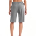 thumbnail image 3 of Plebaso Knee Length Shorts for Women Drawstring Lounge Long Shorts Summer Athletic Shorts with Pockets, 3 of 4