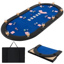 VEVOR Table de Poker Pliable pour 8 Joueurs, Table de Blackjack Texas Holdem avec Rails Rembourrés et Porte-Gobelets en Acier Inoxydable, Table de Jeu de Cartes Pliante Portable