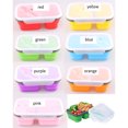 thumbnail image 2 of Luncheaze Lunch Box Collapsible Bento Box, Lunch Box 2 Compartment, Premium Silicone, Bpa Free, Airtight Snap-Top Lid, Microwave and Dishwasher Safe,with Spoon Lunch Box Snacks, 2 of 3