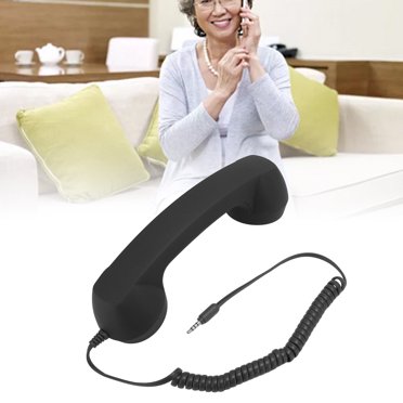 Combiné Téléphonique Rétro Vintage Récepteur de Cellulaire Prise 3.5mm Combiné Filaire avec Interrupteur Sonore pour Téléphone Intelligent PC