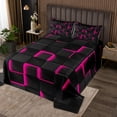 thumbnail image 2 of Erosebridal Gradient Checkered Bedspread Sets Twin Size,Buffalo Stereoscopic Bed Quilt,Geometry Decor,Breathable,2pcs, 2 of 5