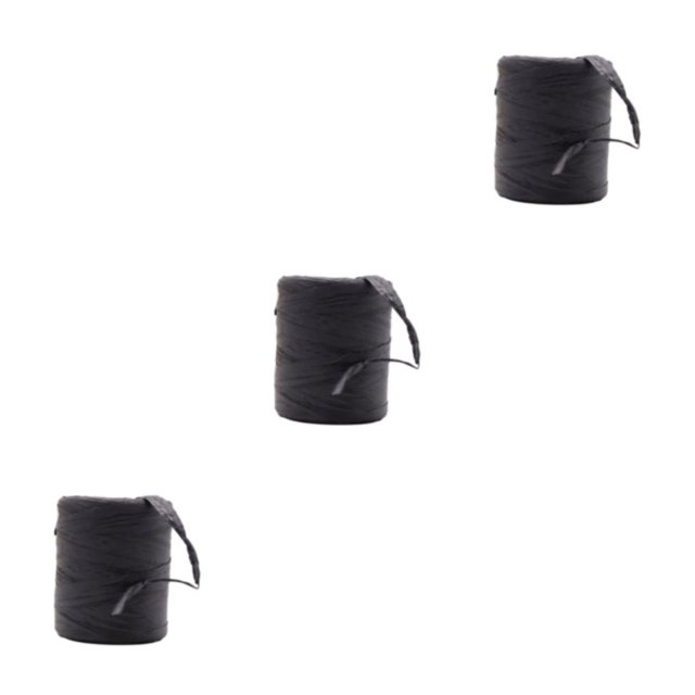 mmirethe Fiber Sturdy And Durable Raffia Rope Yarn For DIY Crafts Not Easy To Fade Natural Paper Ribbon black 3Set