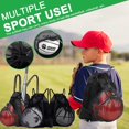 thumbnail image 4 of Drawstring Baseball Bag For Boys And Girls, Foldable Softball Backpack Gym Bag, T-Ball & Bat Bag With Detachable Ball Mesh Bag For Football Basketball Holds Bat, Helmet Holder, Gloves, 4 of 5