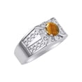 thumbnail image 3 of RYLOS Men's Rings Sterling Silver Designer Starburst 7MM Round Gemstone & Diamond Ring Tiger Eye November Birthstone Size 10, 3 of 7