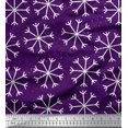 thumbnail image 1 of Soimoi Purple Poly Georgette Fabric Snow Flakes Floral Print Sewing Fabric Yard 42 Inch Wide, 1 of 3