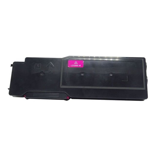 L-ink Compatible Dell 1660 Magenta Toner Cartridge (332-0401) with black rectangular plastic casing and magenta LD2660 M label, compatible with Dell C1660 and C1660W printers, ISO certified, delivering sharp text and images with a 1000 page yield, ideal for cost-effective printing.
