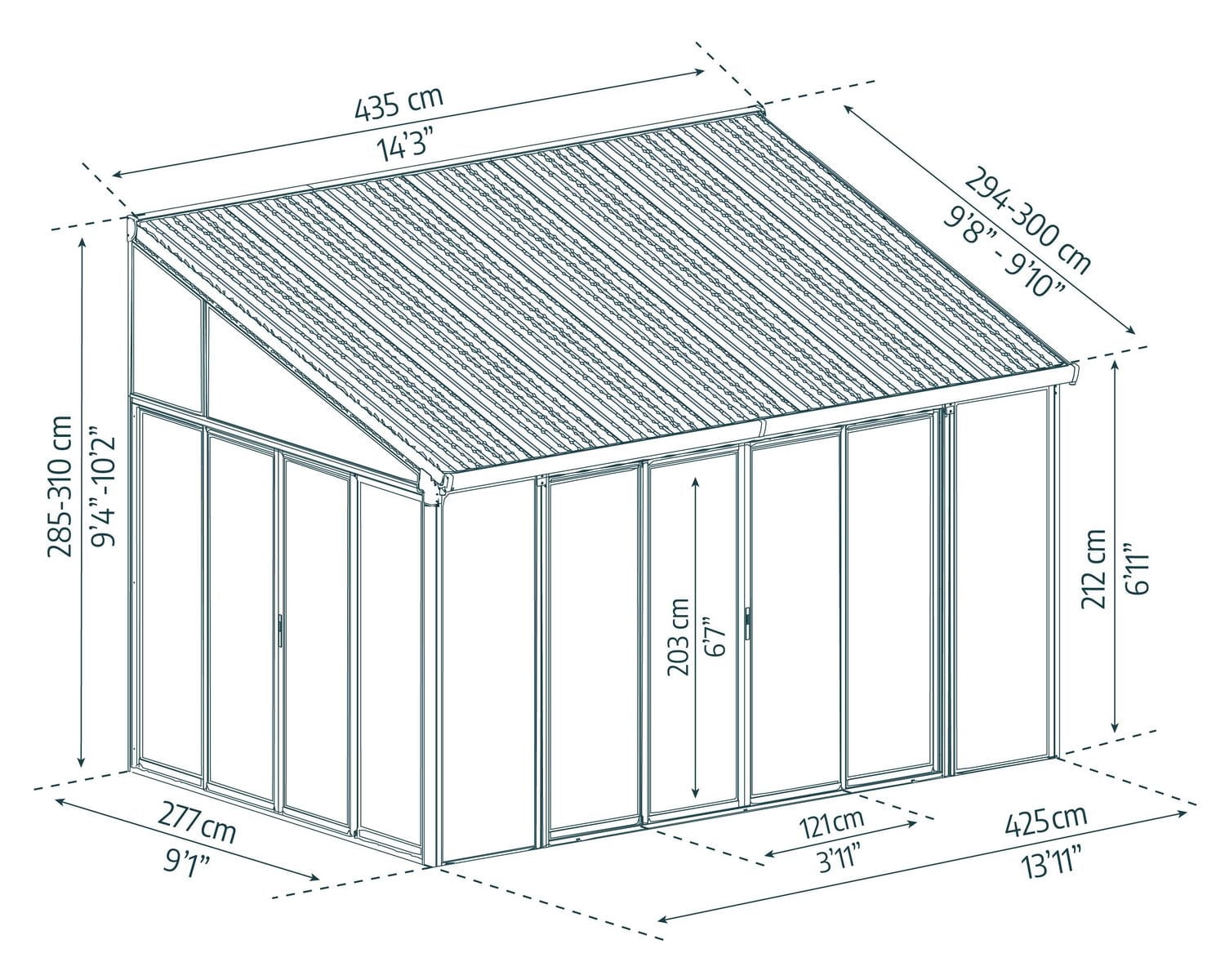 CANOPIA by PALRAM SanRemo 10 ft. x 14 ft. Sunroom, Patio Enclosure and Solarium - Grey