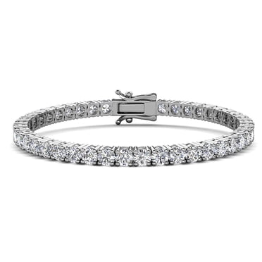Cate & Chloe Kaylee Bracelet Tennis Plaqué Or Blanc 18k avec Cristaux en Diamant Simulé pour Femmes