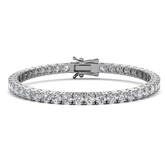 Cate & Chloe Kaylee 18k White Gold Plated Tennis Bracelet with Simulated Diamond Crystals for Women