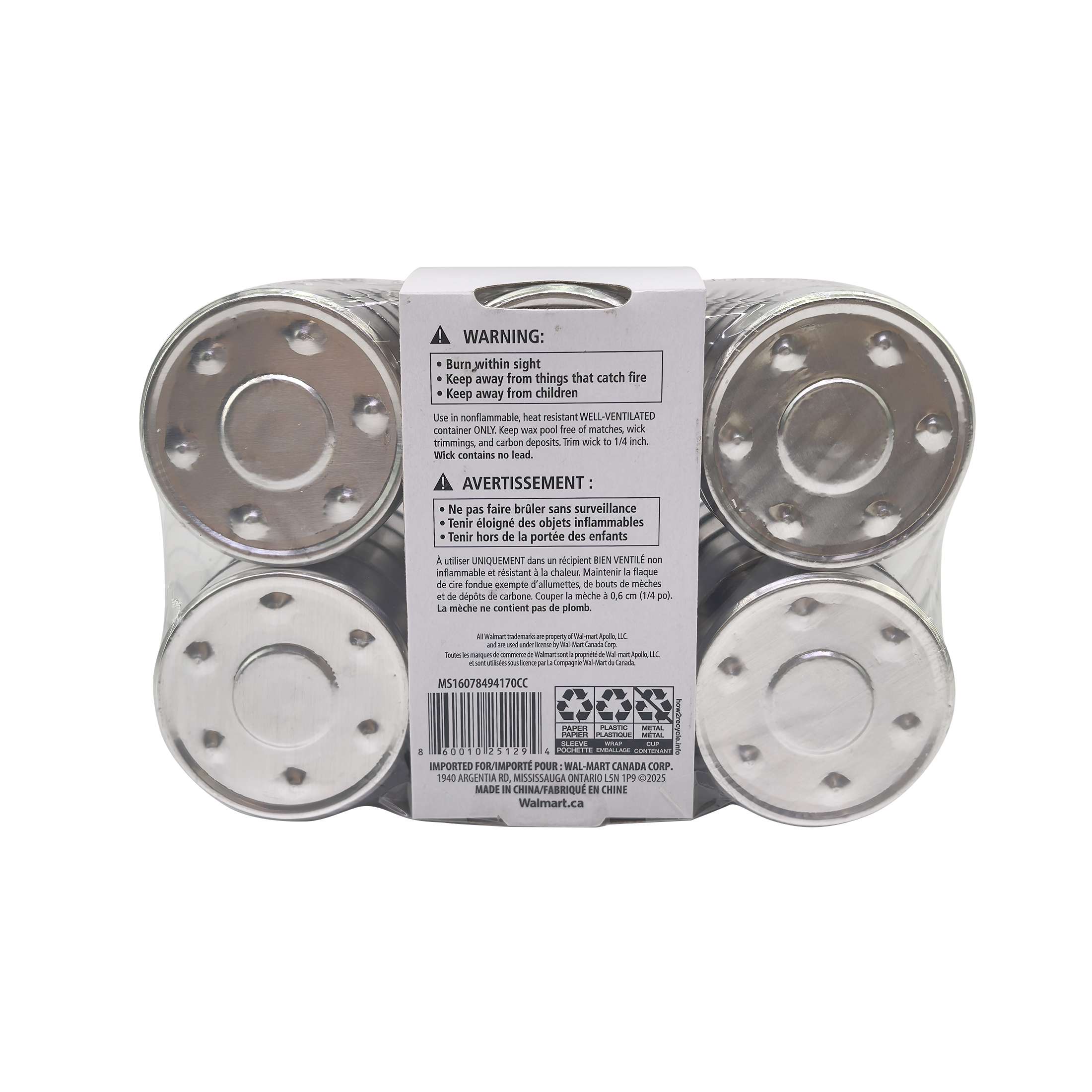 Lumignons géants blancs non parfumés Mainstays, paquet de 30