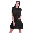 thumbnail image 1 of Moomaya Womens Ruffle Sleeve A,Line Schiffli Dress Solid Designer Party Dress, 1 of 6