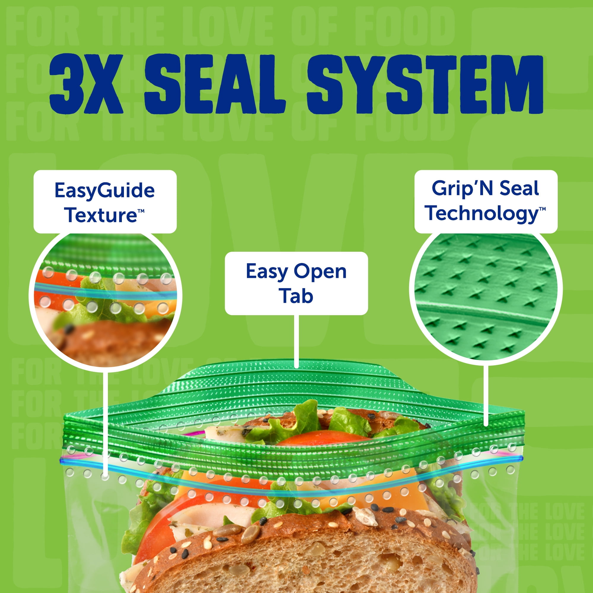Ziploc Sandwich Bags, Grip and Seal Top, 100 Bags