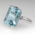 thumbnail image 2 of 925 Sterling Silver Ring Emerald Cut Aquamarine Ring Natural Aquamarine Ring March Birthstone Ring Unique Aquamarine Ring, 2 of 5