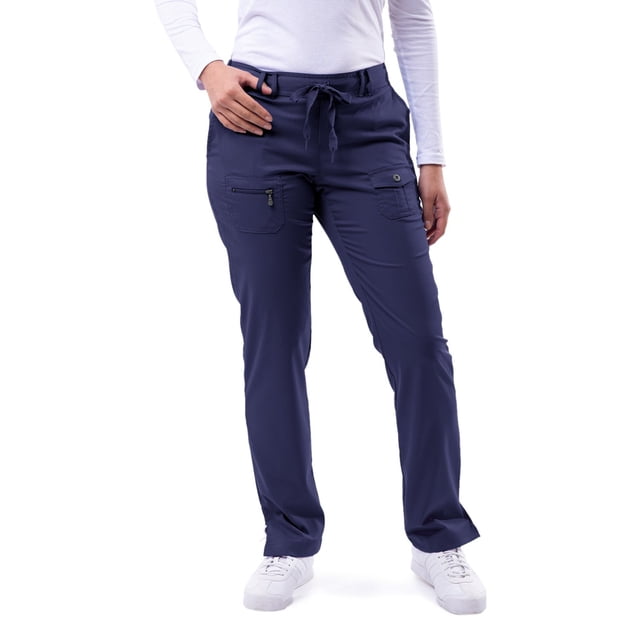 Adar Pro Sarraus pour Femmes - Pantalon de Sarrau Yoga à Jambe Étroite - P4100T - Étain - 3X