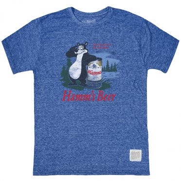 Hamm's Beer Classic Bear and Can Throwback Style T-Shirt-Medium