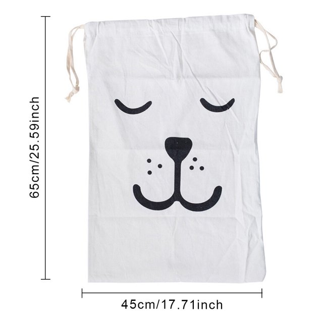 ziyahi Cotton Linen Drawstring Storage Bag Living Room Bedroom Reusable Closure Storage Bag Large Capacity Pouch Luggage Cargo Toys Organizer Type 3