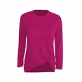 thumbnail image 1 of AherBiu Hauts à Manches Longues pour Femme, Coupe Ample, Blouses Décontractées d'Automne, Confortables, Nœud à l'Avant, Col Rond, T-Shirts, 1 of 3