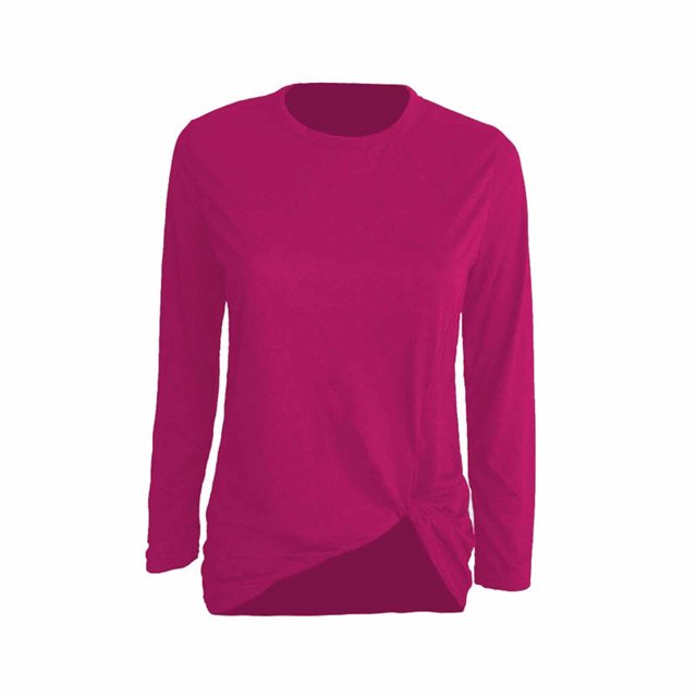 AherBiu Hauts à Manches Longues pour Femme, Coupe Ample, Blouses Décontractées d'Automne, Confortables, Nœud à l'Avant, Col Rond, T-Shirts