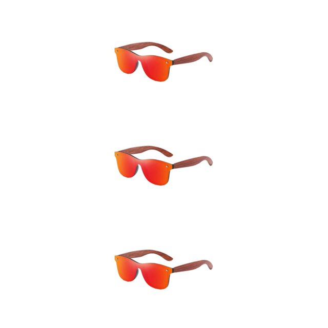 Decodeary Protection Bois Mode Lentille Colorée Options Monture Légère Rouge 3 Ensembles