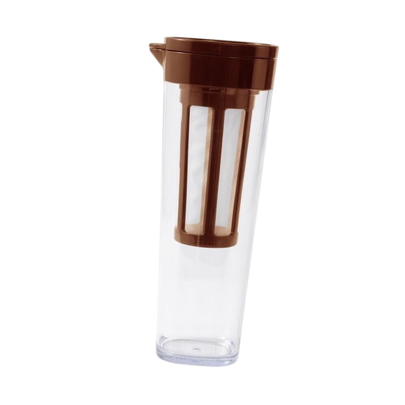 Cold Brew Coffee Maker 1.1 Liter Leak Lid Simple Hand Brewed cold Pot Reusable Iced Coffee Maker for Kitchen Cafe brown