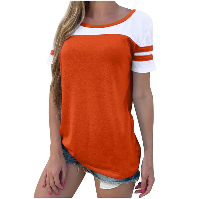 Birdeem T-Shirt Ample pour Femmes, Mode Décontractée, Uni, Col Rond, Manches Courtes, Poches, Chandail à Enfiler