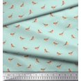 thumbnail image 2 of Soimoi Green Poly Georgette Fabric American Robin Bird Print Sewing Fabric BTY 42 Inch Wide, 2 of 5