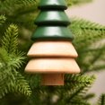 thumbnail image 3 of Holiday Time Winter Chalet Wooden Christmas Tree Ornament, Green, 3 of 4