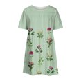 thumbnail image 4 of yievot Robe d'Été pour Femme Décontractée à Col Rond à Manches Courtes Plissée à Imprimé Floral avec Poches, 4 of 5