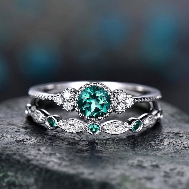 EGNMCR Rings Ladies' New Couple Zircon, Micro Diamond And 1PC Has Two Rings, Which Can Be Worn In Combination Women's ring