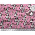 thumbnail image 2 of Soimoi Pink Modal Satin Fabric Insect,Lavender & Vintage Bottle Decor Fabric Printed BTY 42 Inch Wide, 2 of 3
