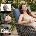 thumbnail image 4 of AECOJOY 2-Piece Rattan Patio Conversation Set with 2 High-Back Swivel Rocking Chairs, Dark Blue, 4 of 5