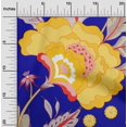 thumbnail image 2 of oneOone Rayon Dark Blue Fabric Botanical Floral Sewing Material Print Fabric By The Yard 56 Inch Wide, 2 of 4